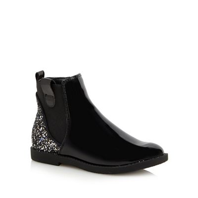 bluezoo Girls' black glitter ankle boots